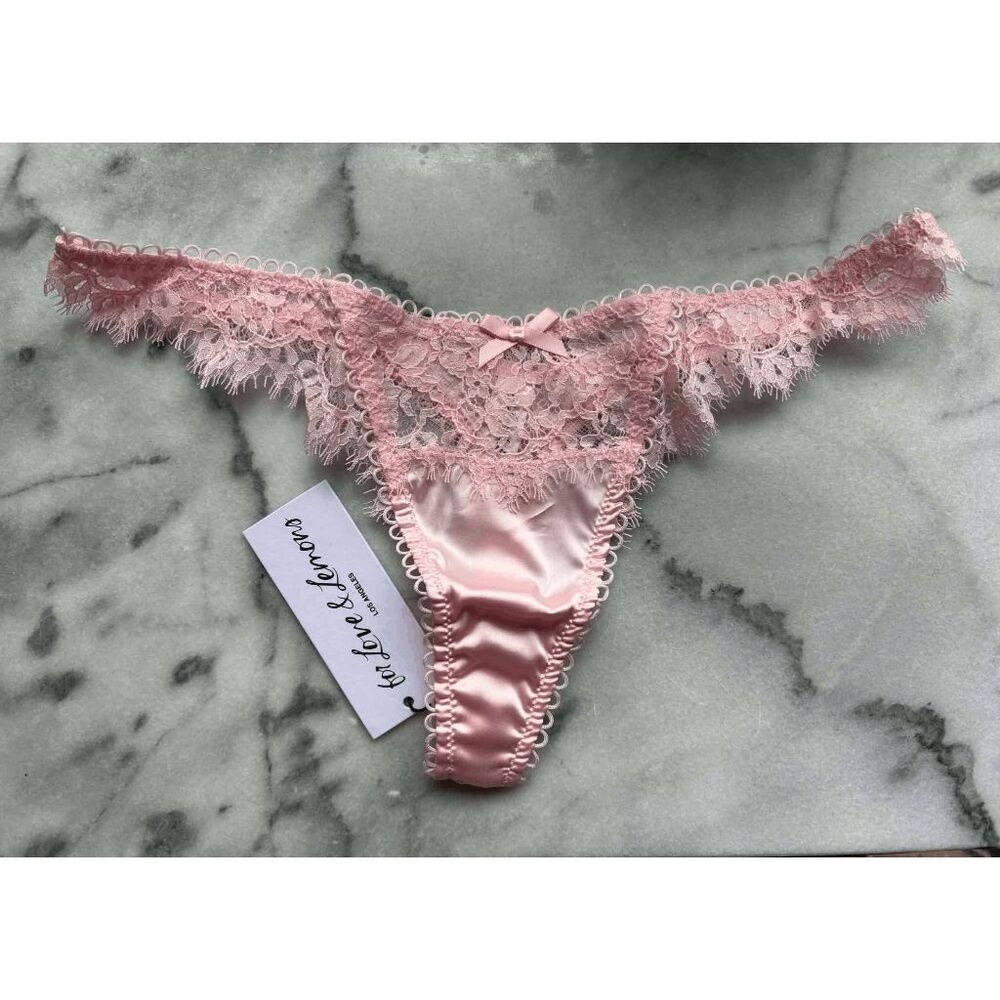 For Love and Lemons Faye Thong in Light Pink Scallop Edge Womens Size XS